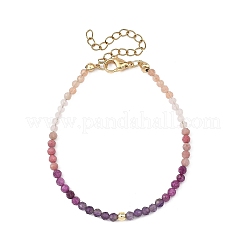 Natural Ruby & Rhodonite & Sunstone & Rose Quartz & Non-magnetic Synthetic Hematite Beaded Bracelets for Women&nbsp;BJEW-JB14094-01