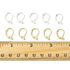 20 個 2 色の真鍮フレンチフックピアスパーツ  水平ループ付き  ミックスカラー  15.6x10x2mm  穴：1.4mm  ピン：0.8mm  10個/カラー&nbsp;KK-FS0001-47