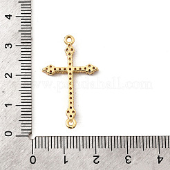 Brass Micro Pave Lavender Blush Cubic Zirconia Cross Connector Charms&nbsp;KK-I360-051G