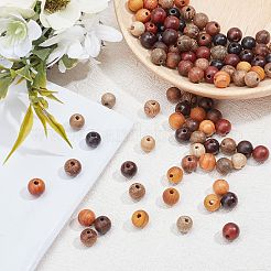 100Pcs 10 Colors Natural African Padauk Wood Beads Strands&nbsp;WOOD-FH0001-71