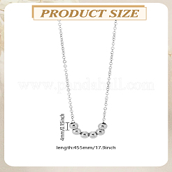 1Pc 304 Stainless Steel Round Beads Pendant Necklaces&nbsp;NJEW-LP0003-13