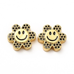 Rack Plating Brass Cubic Zirconia Beads&nbsp;KK-M232-01G-B