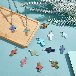 Cross Gemstone Pendants Sets&nbsp;G-PH0027-01-WH