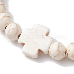 8mm Synthetic Magnesite Round Beaded Stretch Bracelets&nbsp;BJEW-JB10301