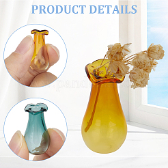 6Pcs 6 Colors Miniature Glass Vase Ornaments&nbsp;BOTT-CN0001-01
