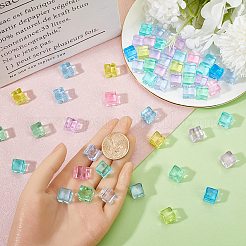 プラスチックビーズ  穴がない  正方形  ミックスカラー  11x11x11.5mm  100pc&nbsp;KY-CP0001-16B