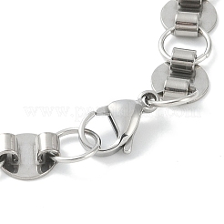 Non-Tarnish 201 Stainless Steel Flat Round Link Chain Bracelets for Women Men&nbsp;BJEW-I316-08B-P