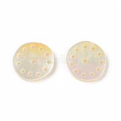 ナチュラルシーシェルチャーム  フラットラウンド  13x12x1.5mm  穴：1mm&nbsp;SSHEL-T012-13