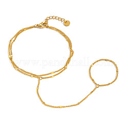 304 Stainless Steel Twisted Chain 2-Strand Hand Chain Ring Bracelets for Women&nbsp;MQ9629