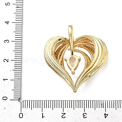 Brass Micro Pave Cubic Zirconia Pendants&nbsp;KK-F930-25B-G01