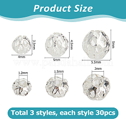 90Pcs 3 Styles Long-Lasting Hollowed Plated Brass Beads&nbsp;KK-HS0015-47