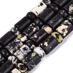 ナチュラルイエローターコイズ（ジャスパー）ビーズ連売り  バレル＆ロンデル  8x10mm  穴：0.9~1.2mm  約50~52個/連  14.57~15.35インチ（37~39cm）  ロンデル：8x4.5~5mm&nbsp;G-Q616-09A