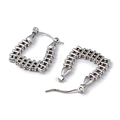 Non-Tarnish 304 Stainless Steel Rectangle Hoop Earrings for Women&nbsp;EJEW-I284-03P