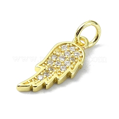 Brass Micro Pave Clear Cubic Zirconia Charms&nbsp;KK-H475-53G-02