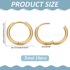 10Pcs Ion Plating(IP) 304 Stainless Steel Hoop Earrings for Women&nbsp;EJEW-ME0001-06