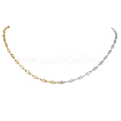 304ステンレススチール製リーフフラワーチェーンネックレス（女性用）  ゴールデン·ステンレス鋼色  17.83インチ（45.3cm）&nbsp;NJEW-JN05585