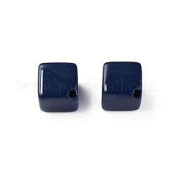 不透明なアクリルビーズ  キューブ  プルシアンブルー  13x14.5x14.5mm  穴：2mm&nbsp;X-MACR-S373-135-A06