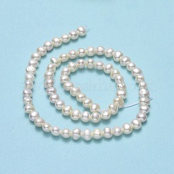 天然養殖淡水パールビーズ連売り  研磨両側  リネン  4.5x5~6x4.5mm  穴：0.6mm  約72個/連  13.66~13.78''（34.7~35センチメートル）&nbsp;PEAR-A005-07D-01