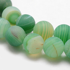 Natural Striped Agate/Banded Agate Bead Strands&nbsp;G-K166-12-10mm