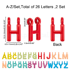 52Pcs 26 Style Spray Painted Alloy Charms&nbsp;PALLOY-PH0002-44-RS