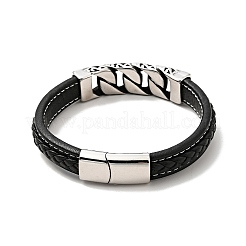 304 Stainless Steel Curb Chains Link Bracelet with Magnetic Clasp&nbsp;BJEW-C021-24P