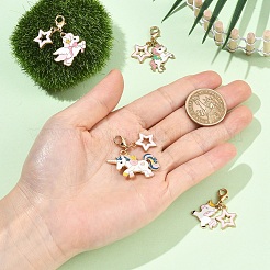 4Pcs Alloy Enamel Pendant Decorations&nbsp;HJEW-YW00387