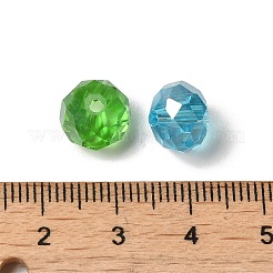 ファセットロンデルabカラーメッキ透明ガラスビーズ  ミックスカラー  10x7mm  穴：1mm&nbsp;GLAA-R152-10mm-M2