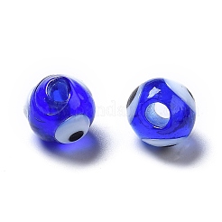 手作りランプワークビーズ  ナザールボンジュウ  ブルー  8mm  穴：2mm&nbsp;X-DT250J-3