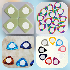 ギターピック用のプラスチックグリップ  フラットラウンド  楽器アクセサリー  ベージュ  18x1mm  20個/セット&nbsp;AJEW-WH0348-41B