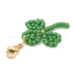 Clover Glass Beaded Pendant Decorations&nbsp;HJEW-TA00033
