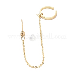 イヤーカフラップクライマーピアス  クローラーピアスぶら下がりチェーン  シルバーピン付き  リング  ゴールドカラー  99x1mm  ピン：0.7mm&nbsp;EJEW-K088-02G