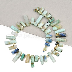 天然クリソコラとラピスラズリビーズ連売り  コラム  11~36x6.5~7mm  穴：1~1.2mm  約40~42個/連  15.35~15.75''（39~40センチメートル）&nbsp;G-F829-A14-01