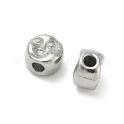 304ステンレススチールビーズ  抽象的な顔  ステンレス鋼色  6x4mm  穴：1.8mm&nbsp;STAS-D204-19P