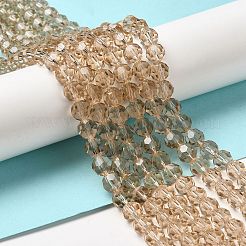 透明ガラスビーズ  ファセット（32ファセット）  ラウンド  バリーウッド  8mm  穴：1mm  約65~67個/連  49~50cm&nbsp;EGLA-A035-T8mm-D22