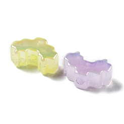 UVメッキアクリルビーズ  虹色の  雲  ミックスカラー  13x19x8mm  穴：2.8mm&nbsp;X-MACR-K357-06