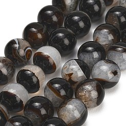 天然石瑪瑙ビーズ連売り  染め＆加熱  スムーズなラウンド  ブラック  13.5~14.5mm  穴：1.2~1.4mm  約29個/連  15.94''（40.5センチメートル）&nbsp;GG-L001-L02-03B