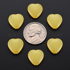 透明なアクリルビーズ  染め  ハート  ゴールド  13.5x14x6mm  穴：1.5mm  約775個/500g&nbsp;TACR-S154-54E-07