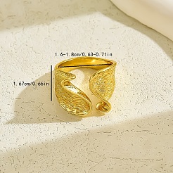 女性用不規則な質感の真鍮製カフリング  ゴールドカラー  16.7mm  内径: 16mm~18mm&nbsp;PS5697