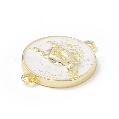 Rack Plating Brass Enamel Connector Charms&nbsp;KK-B065-24G-01