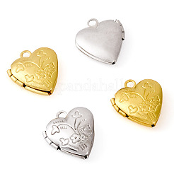 4Pcs 2 Colors Brass Locket Pendants&nbsp;KK-TA0001-66