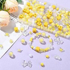250Pcs 15 Style Yellow Acrylic Beads Set&nbsp;OACR-CJ0001-70