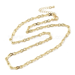 4MM Brass 8 Link Chain Necklaces for Women Men&nbsp;NJEW-F355-02G