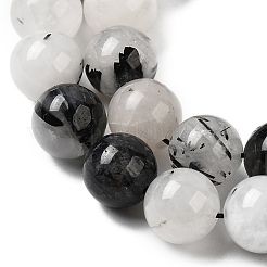 Natural Black Rutilated Quartz Beads Strands&nbsp;G-D295-6mm