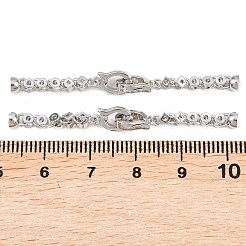 真鍮製マイクロペーブクリアキュービックジルコニアの留め金  フラットラウンドで菱形  プラチナ  51.5mm&nbsp;KK-U059-64P