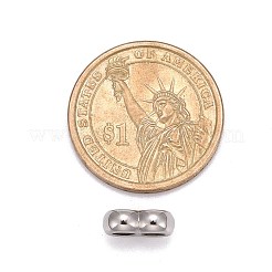 変色しない304ステンレススチールマルチ連リンク  レザーコードブレスレット作り用  ステンレス鋼色  4x12x7mm  穴：4mm&nbsp;STAS-I020-12