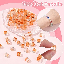 100Pcs Baking Paint Transparent Glass Beads&nbsp;DGLA-YW0001-35I