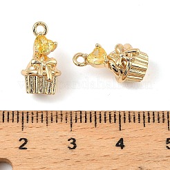 Brass Micro Pave Cubic Zirconia Pendants&nbsp;KK-C155-16G-02