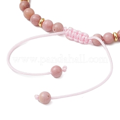 Natural Rhodonite Braided Bead Bracelets&nbsp;BJEW-JB11241-02