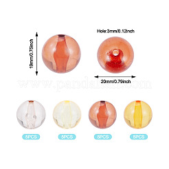 20Pcs 4 Colors Transparent Acrylic Beads&nbsp;MACR-TADJ0001-02B