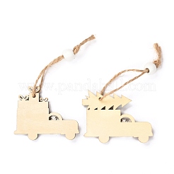 Christmas Theme Wood Big Pendant Decorations&nbsp;HJEW-F011-03
